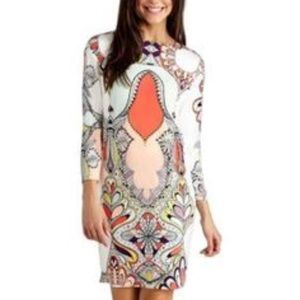 Donna Morgan Printed Long Sleeve Jersey dress